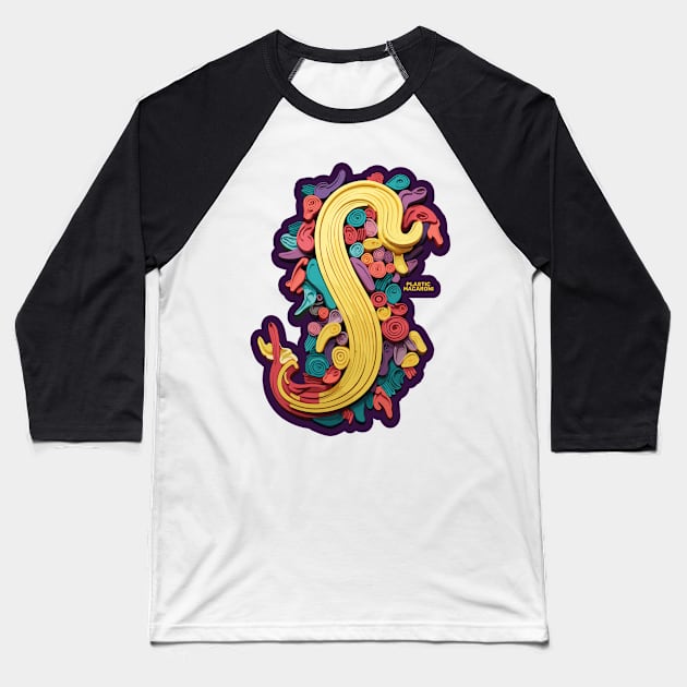 Plastic Macaroni Boho Trippy Hippy Orecchiette Baseball T-Shirt by BoobRoss